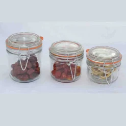 A LA CUISINE - set of 3 clear glass jars