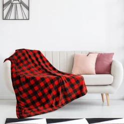 Alpine - Blanket Black/white- Red/black Velour
