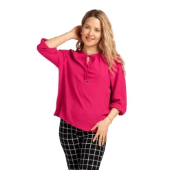 Assorted Long-Sleeve Blouses with Tie Neck – Mixed Styles