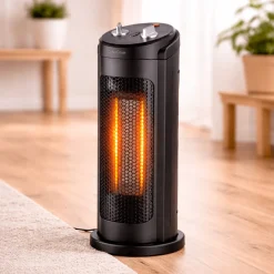 Ceramic Tower Heater 1000–1500W with Adjustable Thermostat