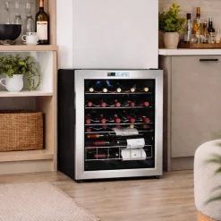 Compact 15-Bottle Wine Cooler with Glass Door
