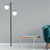 Floor Lamp 2 Head Maya Black & Gold