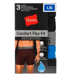 Hanes Comfort Flex Fit Tagless Boxer Briefs – 3 Pack