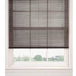 Horizontal Cordless PVC Mini Blinds | Chocolate