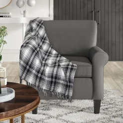 Kamala- Plaid Throw 50x60 Black/white