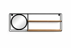 Metal Wall Shelf with Mirror – Compact Modern Storage Display