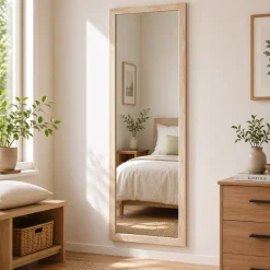 Over-the-Door Hanging Mirror – Wooden Frame (30 x 120 cm)