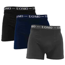 3-Pack Solid Boxer Briefs with Logo Waistband