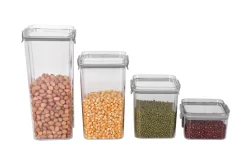 4pcs Airtight Plastic Container Set With Lid