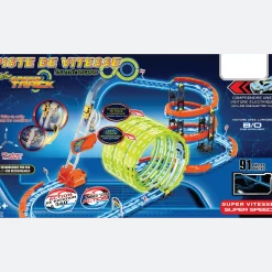 91 Pc Track Set with Lights and Glow in Dark Climb Leader