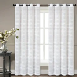 2pk Grommet Panel Brigette Faux Linen Sheer