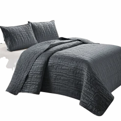 SETA 3Pcs Satin Quilt Set